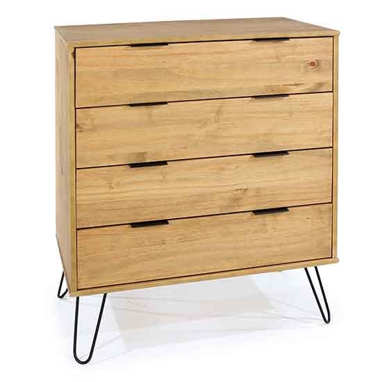 Augusta Wooden Chest Of Drawers With 4 Drawers In Pine