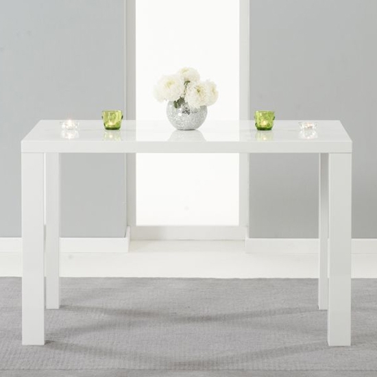 Ava Medium Wooden Dining Table In White High Gloss