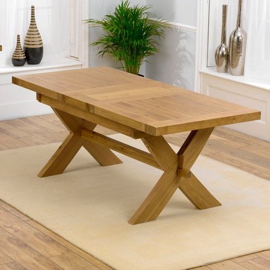 Avignon Wooden Dining Table In Oak With Cross Legs