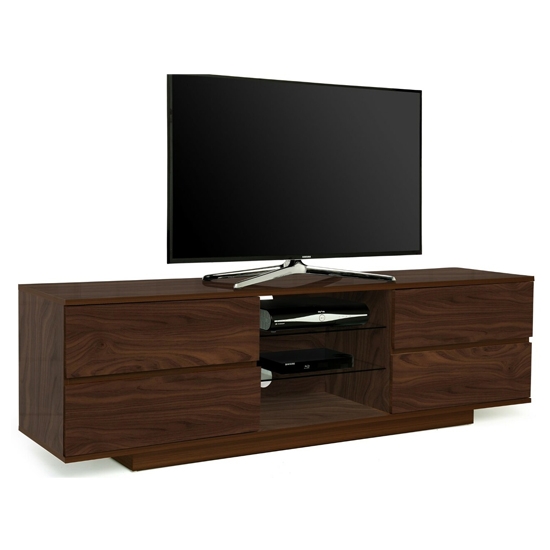 Avitus Ultra Wooden Tv Stand In Walnut With 4 Drawers