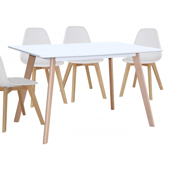 Belgium Large Wooden Dining Table In White