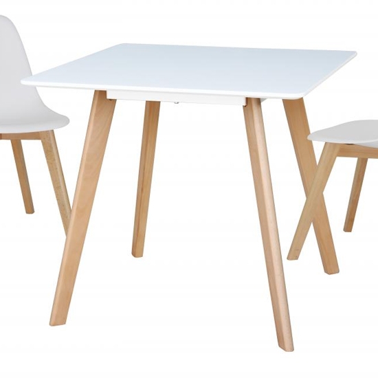 Belgium Small Wooden Dining Table In White