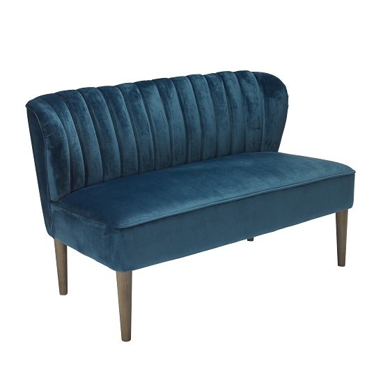 Bella Crushed Velvet 2 Seater Sofa In Blue