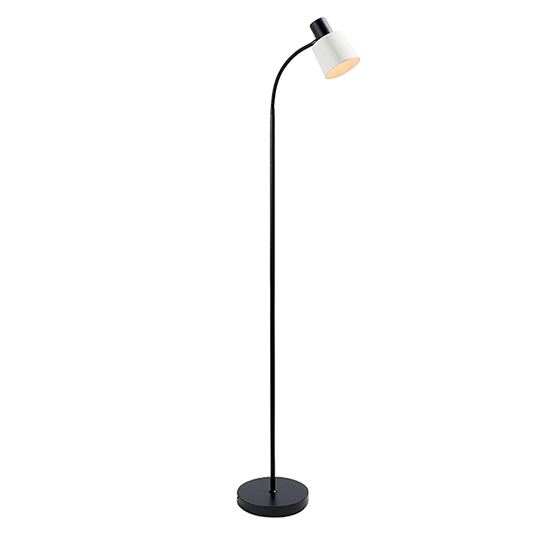 Ben Task Floor Lamp In Matt Black And White