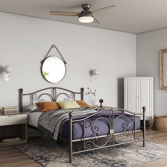 Bombay Metal Double Bed In Bronze