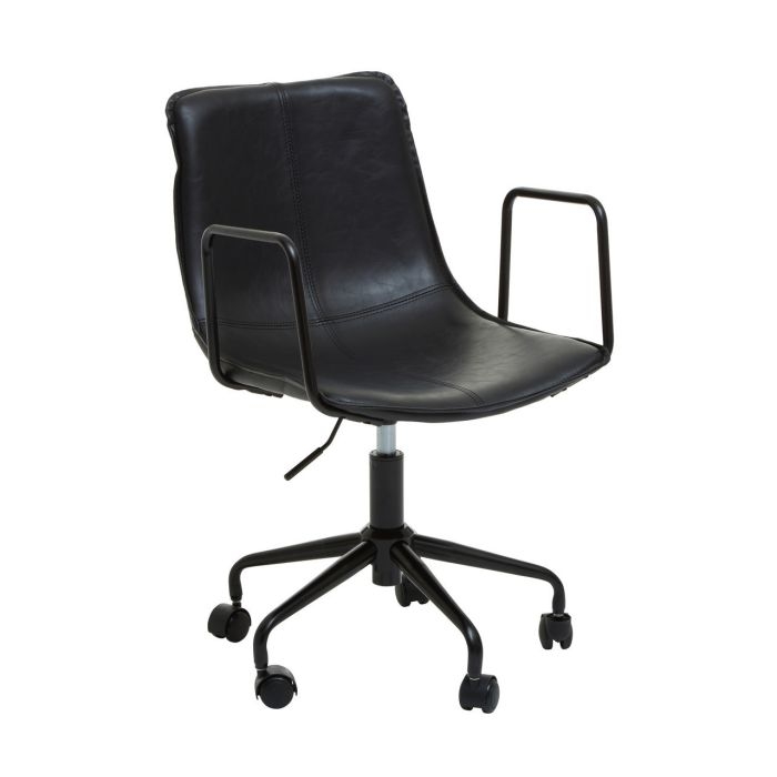 Branson Faux Leather Home And Office Chair In Black