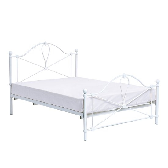 Bronte Metal King Size Bed In White