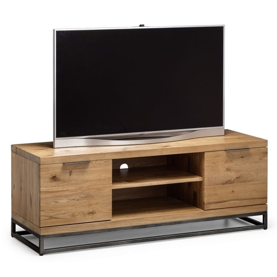 Brooklyn Wooden 2 Doors Tv Stand In Oak