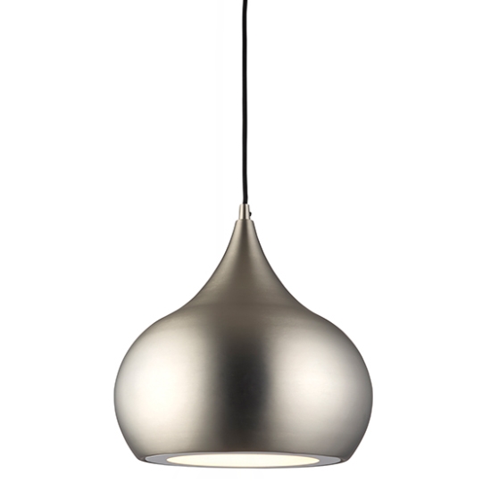 Brosnan Ceiling Pendant Light In Matt Nickel And White