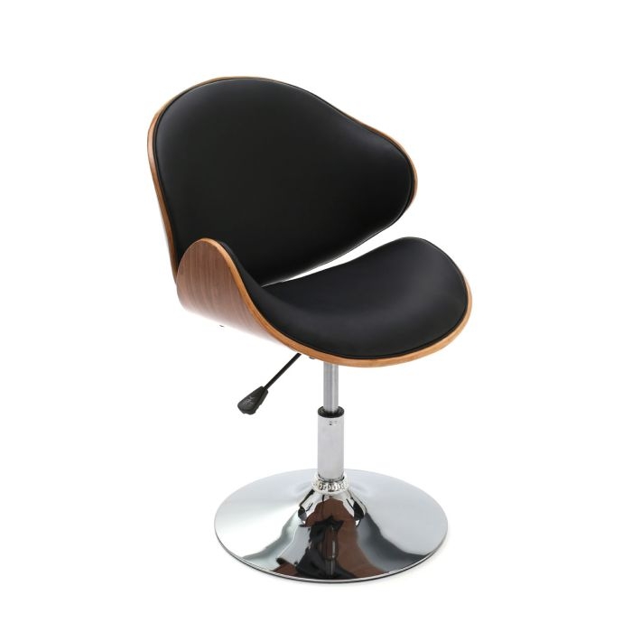 Bukavu Leather Effect Wave Design Seat Home And Office Chair In Black