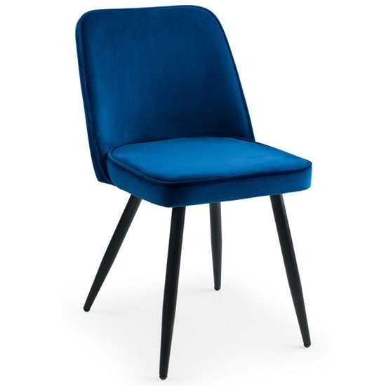 Burgess Velvet Dining Chair In Blue