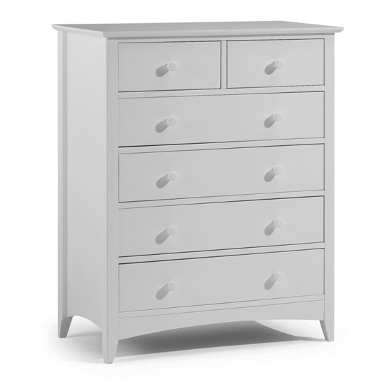 Cameo Wooden Chest Of Drawers In Dove Grey With 6 Drawers