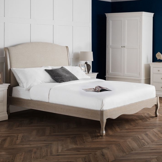 Camille Wooden King Size Bed In Limed Oak