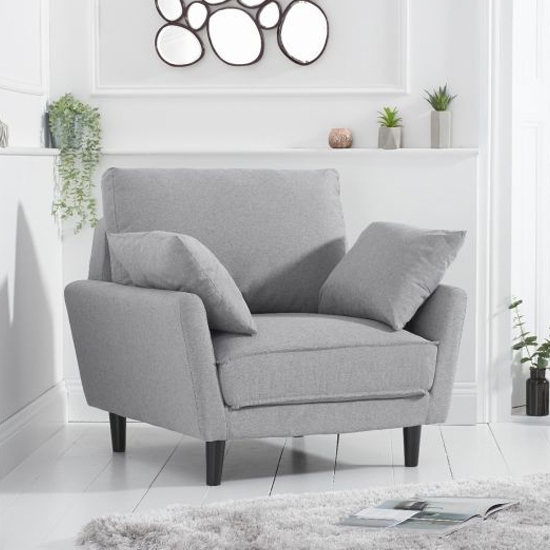 Caracus Linen Fabric Armchair Sofa In Grey