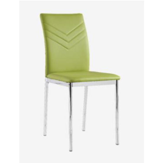 Carina Set Of 4 Faux Leather Dining Chairs In Green