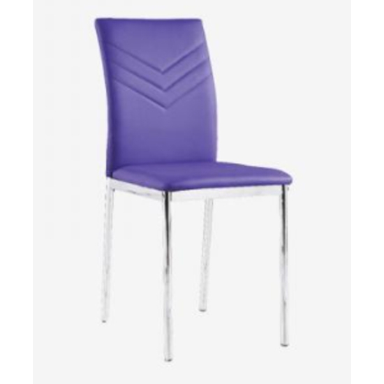 Carina Set Of 4 Faux Leather Dining Chairs In Purple