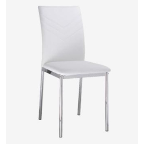 Carina Set Of 4 Faux Leather Dining Chairs In White