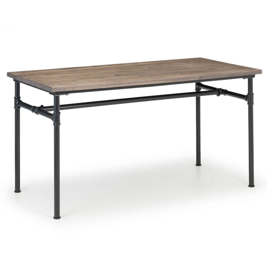 Carnegie Wooden Pipe Dining Table In Mocha Elm