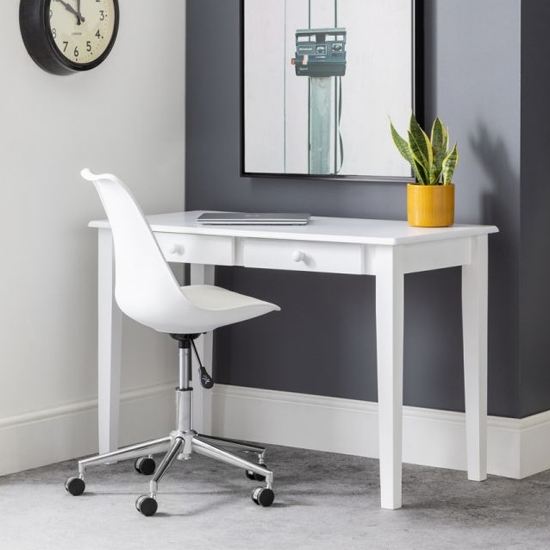 Carrington Wooden Computer Desk In White