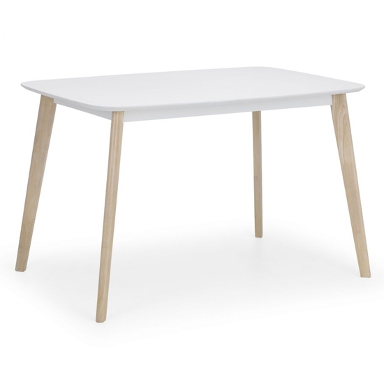 Casa Rectangular Wooden Dining Table In Matt White