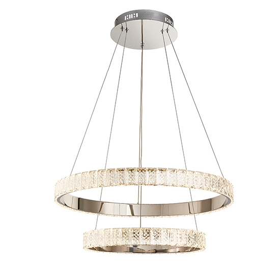 Celeste Led 2 Rings Ceiling Pendant Light In Polished Chrome