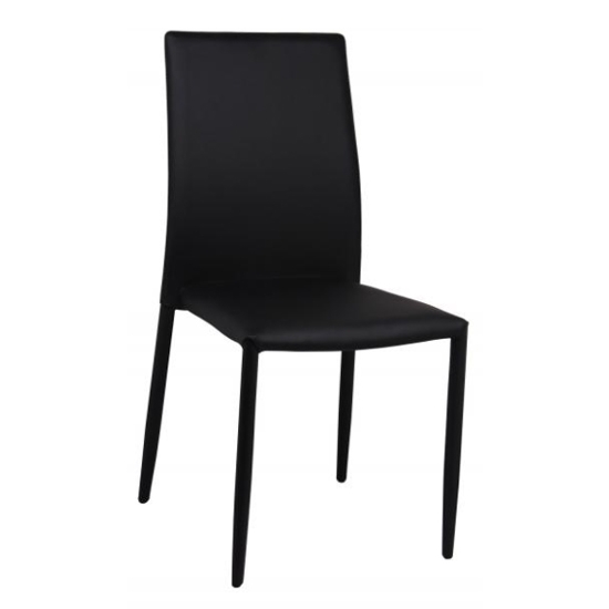 Chatham Set Of 4 Stackable Faux Leather Dining Chair In Black