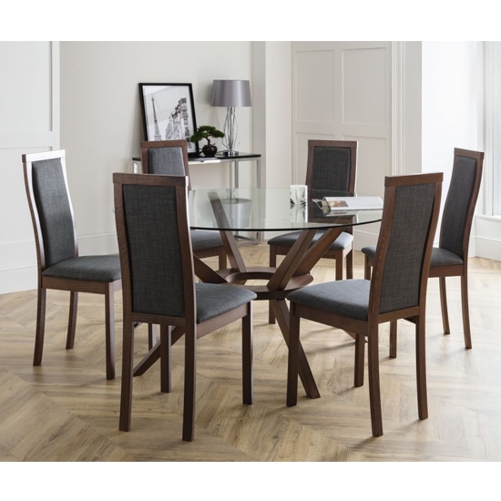 Chelsea Large Glass Dining Table With 6 Melrose Chairs