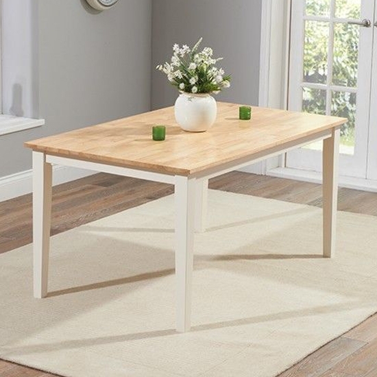 Chichester Large Wooden Dining Table In Oak And Cream