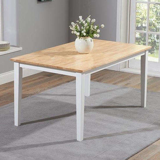 Chichester Large Wooden Dining Table In Oak And White