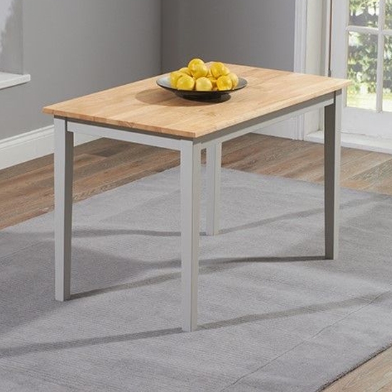 Chichester Wooden Dining Table In Oak And Grey