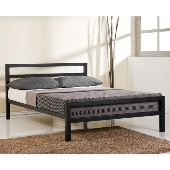 City Block Metal Double Bed In Black