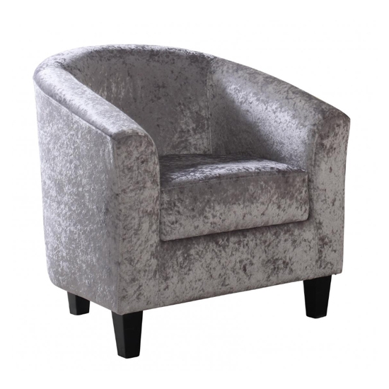 Claridon Crushed Velvet 1 Seater Sofa In Silver