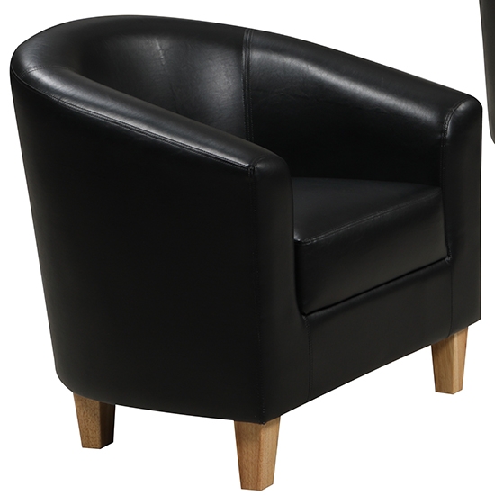 Claridon Pu Leather 1 Seater Sofa In Black