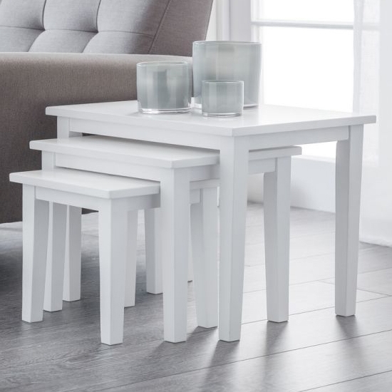 Cleo Wooden Nest Of Tables In White