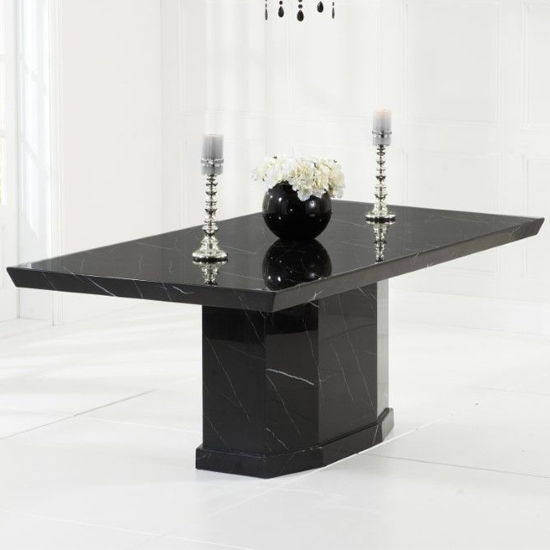 Como 160cm Marble Rectangular Dining Table In Black