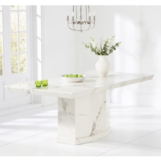 Como 160cm Marble Rectangular Dining Table In White