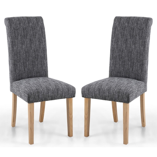 Como Grey Linen Effect Dining Chairs With Natural Legs In Pair