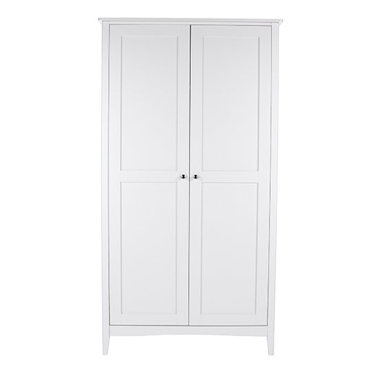 Como Wooden 2 Doors Wardrobe In White