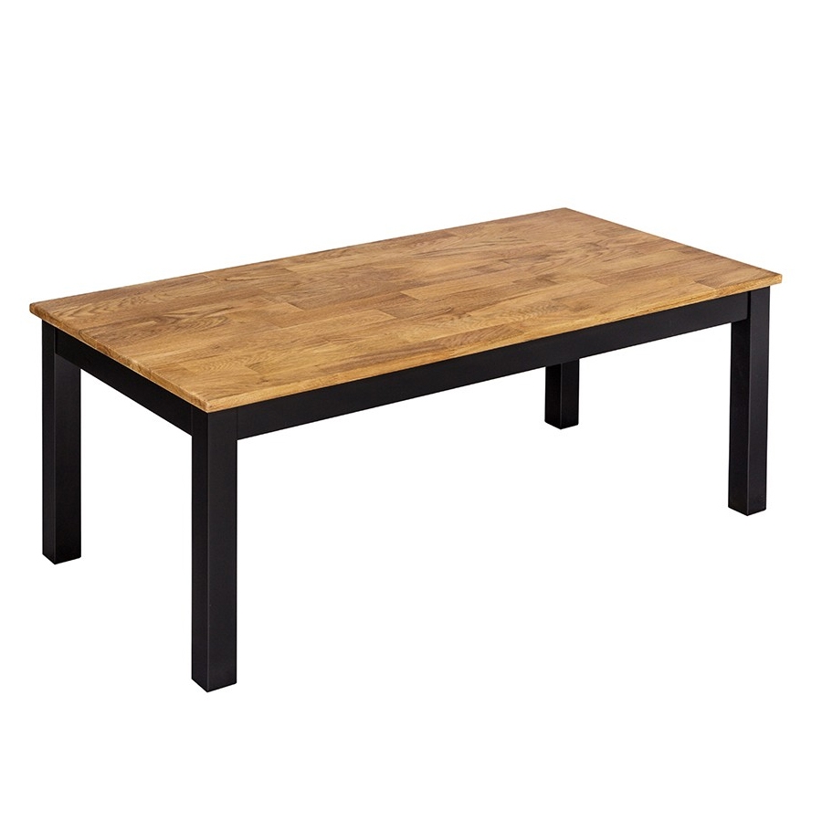 Copenhagen Wooden Coffee Table In Solid Oak And Black Frame
