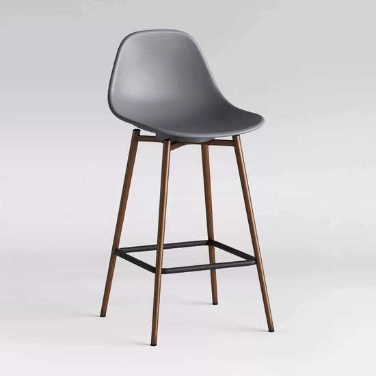 Copley Plastic Counter Bar Stool In Grey