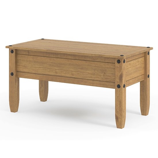 Corona Rectangular Wooden Coffee Table In Antique Wax