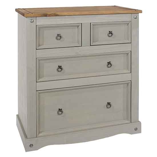 Corona Wooden Chest Of Drawers With 4 Drawers In Grey