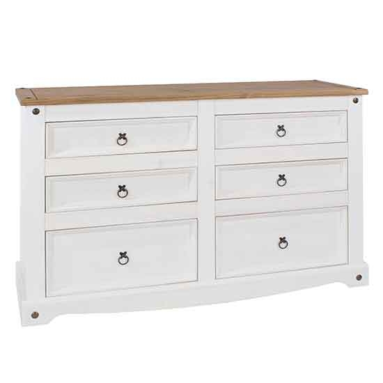 Corona Wooden Chest Of Drawers With 6 Drawers In White