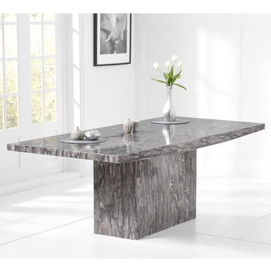 Coruna Marble 180cm Dining Table In Grey