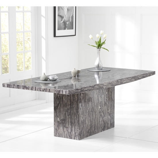 Coruna Marble 220cm Dining Table In Grey