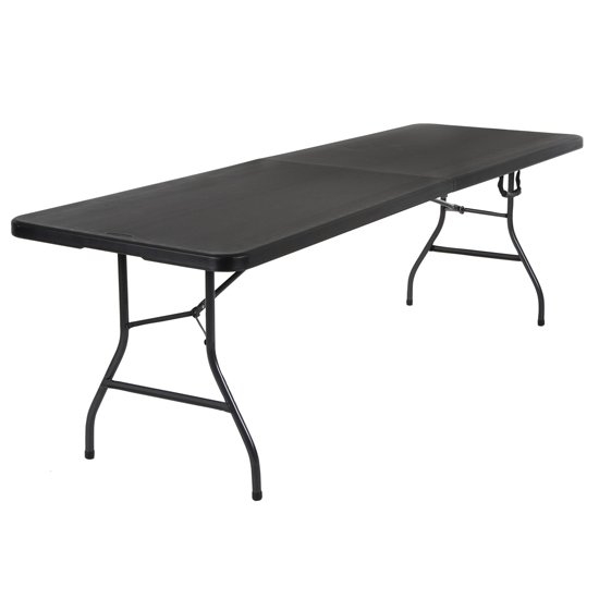 Cosco Large Molded Resin Top Fold In Half Dining Table In Black