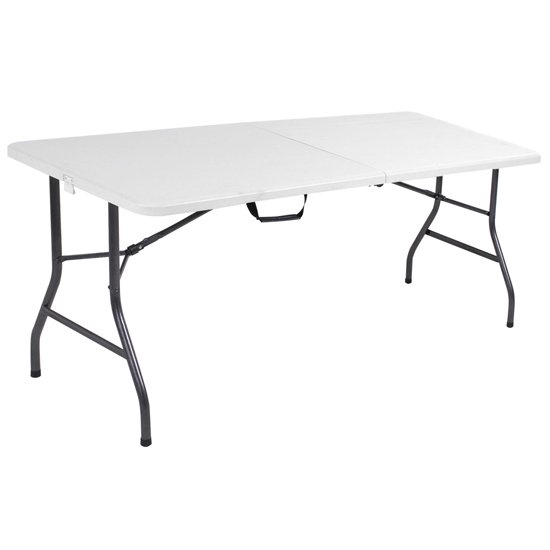 Cosco Small Molded Resin Top Fold In Half Dining Table In White