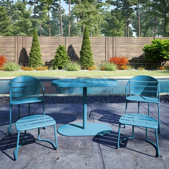 Cosco Steel Set Of 5 Bistro Set In Turquoise