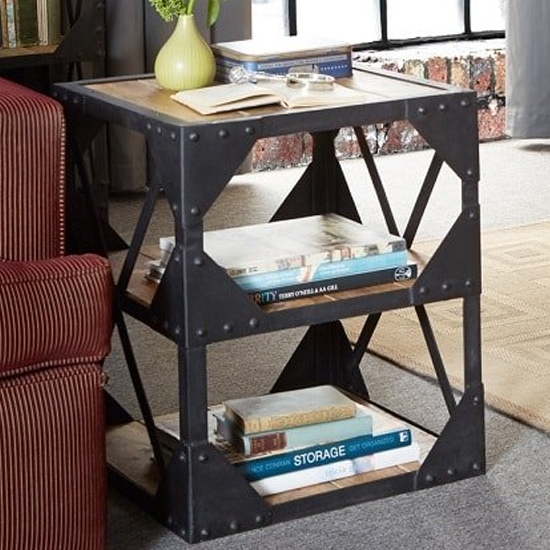 Cosmo Industrial Cart Coffee Table In Reclaimed Wood