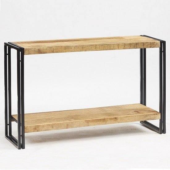 Cosmo Industrial Wooden Console Table In Reclaimed Wood